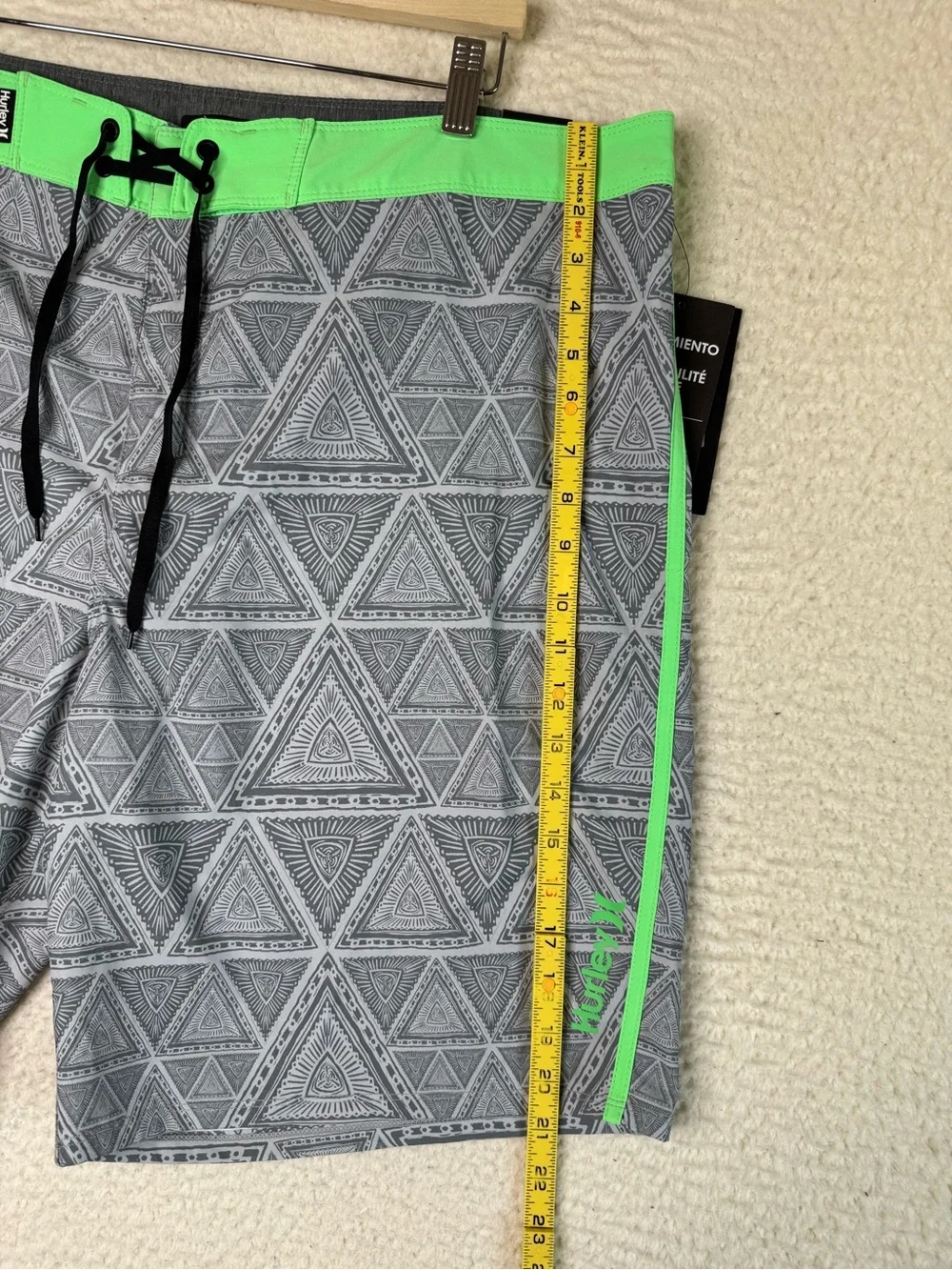 Hurley Phantom Sideways Boardshort Board Shorts Gray / Green Men's Size 40